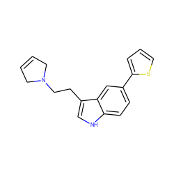 C1=CCN(CCc2c[nH]c3ccc(-c4cccs4)cc23)C1 ZINC000028007546