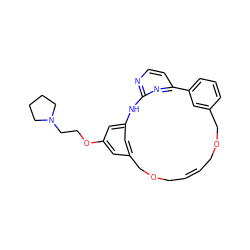 C1=CCOCc2cccc(c2)-c2ccnc(n2)Nc2cc(cc(OCCN3CCCC3)c2)COC1 ZINC000253994484