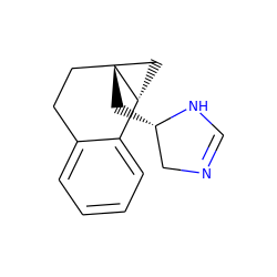 C1=NC[C@H](C[C@]23CCc4ccccc4[C@H]2C3)N1 ZINC000013862125