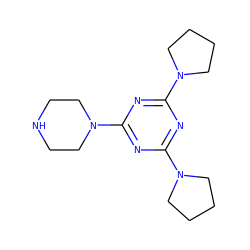 C1CCN(c2nc(N3CCCC3)nc(N3CCNCC3)n2)C1 ZINC000000305598