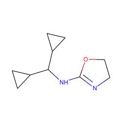 C1COC(NC(C2CC2)C2CC2)=N1 ZINC000000009708