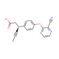 CC#C[C@@H](CC(=O)O)c1ccc(Oc2nccnc2C#N)cc1 ZINC000071331402