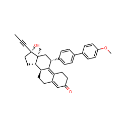 CC#C[C@]1(O)CC[C@H]2[C@@H]3CCC4=CC(=O)CCC4=C3[C@@H](c3ccc(-c4ccc(OC)cc4)cc3)C[C@@]21C ZINC000034802066