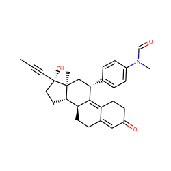 CC#C[C@]1(O)CC[C@H]2[C@@H]3CCC4=CC(=O)CCC4=C3[C@@H](c3ccc(N(C)C=O)cc3)C[C@@]21C ZINC000082158374