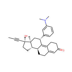 CC#C[C@]1(O)CC[C@H]2[C@@H]3CCC4=CC(=O)CCC4=C3[C@@H](c3cccc(N(C)C)c3)C[C@@]21C ZINC000071766906