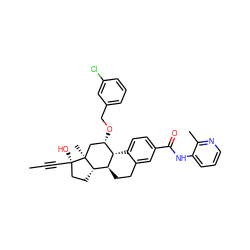 CC#C[C@]1(O)CC[C@H]2[C@@H]3CCc4cc(C(=O)Nc5cccnc5C)ccc4[C@H]3[C@@H](OCc3cccc(Cl)c3)C[C@@]21C ZINC001772657039