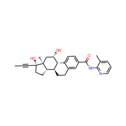 CC#C[C@]1(O)CC[C@H]2[C@@H]3CCc4cc(C(=O)Nc5ncccc5C)ccc4[C@H]3[C@@H](O)C[C@@]21C ZINC001772585591