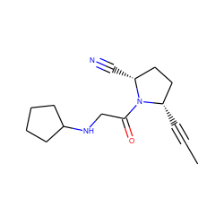 CC#C[C@H]1CC[C@@H](C#N)N1C(=O)CNC1CCCC1 ZINC000014950328