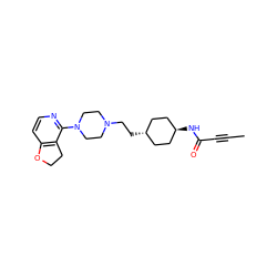 CC#CC(=O)N[C@H]1CC[C@H](CCN2CCN(c3nccc4c3CCO4)CC2)CC1 ZINC000261185091