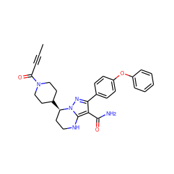 CC#CC(=O)N1CCC([C@@H]2CCNc3c(C(N)=O)c(-c4ccc(Oc5ccccc5)cc4)nn32)CC1 ZINC001772622891