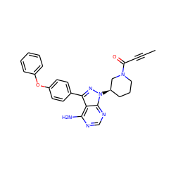 CC#CC(=O)N1CCC[C@@H](n2nc(-c3ccc(Oc4ccccc4)cc3)c3c(N)ncnc32)C1 ZINC000113768736