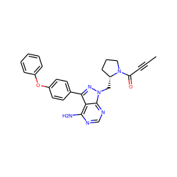 CC#CC(=O)N1CCC[C@H]1Cn1nc(-c2ccc(Oc3ccccc3)cc2)c2c(N)ncnc21 ZINC000113768157