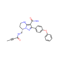 CC#CC(=O)NC[C@@H]1CCNc2c(C(N)=O)c(-c3ccc(Oc4ccccc4)cc3)nn21 ZINC001772589756