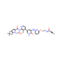 CC#CC(=O)NCCOc1cccc(Nc2cc(-c3ccnc(N4CCn5c(cc6c5CC(C)(C)C6)C4=O)c3CO)cn(C)c2=O)n1 ZINC001772647784