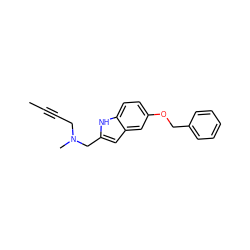 CC#CCN(C)Cc1cc2cc(OCc3ccccc3)ccc2[nH]1 ZINC000084618870