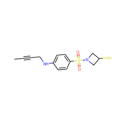 CC#CCNc1ccc(S(=O)(=O)N2CC(S)C2)cc1 ZINC000028820447