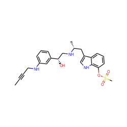 CC#CCNc1cccc([C@@H](O)CN[C@H](C)Cc2c[nH]c3c(OS(C)(=O)=O)cccc23)c1 ZINC000028361621