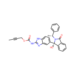 CC#CCOC(=O)Nc1nc2cc([C@]3(O)c4ccccc4C(=O)N3[C@H](C)c3ccccc3)ccc2[nH]1 ZINC000117125875