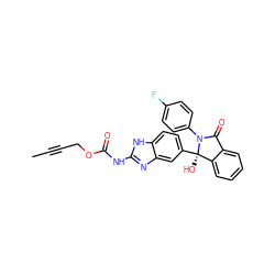 CC#CCOC(=O)Nc1nc2cc([C@]3(O)c4ccccc4C(=O)N3c3ccc(F)cc3)ccc2[nH]1 ZINC000117127520