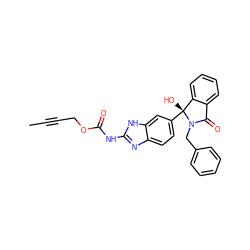 CC#CCOC(=O)Nc1nc2ccc([C@]3(O)c4ccccc4C(=O)N3Cc3ccccc3)cc2[nH]1 ZINC000035921599