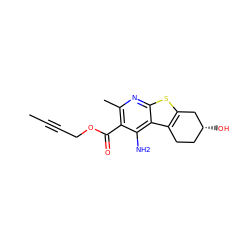 CC#CCOC(=O)c1c(C)nc2sc3c(c2c1N)CC[C@@H](O)C3 ZINC000003644236