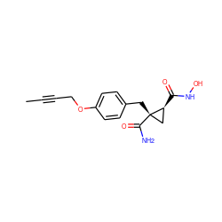 CC#CCOc1ccc(C[C@]2(C(N)=O)C[C@@H]2C(=O)NO)cc1 ZINC000029135021