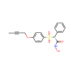 CC#CCOc1ccc(S(=O)(=O)[C@@H](C(=O)NO)c2ccccc2)cc1 ZINC000013585974