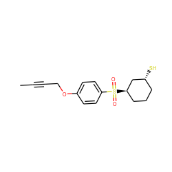 CC#CCOc1ccc(S(=O)(=O)[C@@H]2CCC[C@@H](S)C2)cc1 ZINC000028979402