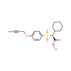 CC#CCOc1ccc(S(=O)(=O)[C@H](C(=O)NO)C2CCCCC2)cc1 ZINC000013586004