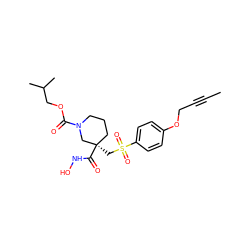 CC#CCOc1ccc(S(=O)(=O)C[C@@]2(C(=O)NO)CCCN(C(=O)OCC(C)C)C2)cc1 ZINC000028951468