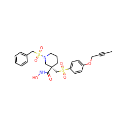 CC#CCOc1ccc(S(=O)(=O)C[C@@]2(C(=O)NO)CCCN(S(=O)(=O)Cc3ccccc3)C2)cc1 ZINC000028951510