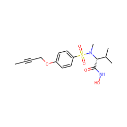 CC#CCOc1ccc(S(=O)(=O)N(C)[C@@H](C(=O)NO)C(C)C)cc1 ZINC000013537390