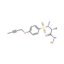 CC#CCOc1ccc(S(=O)(=O)N(C)[C@H](C)C(=O)NO)cc1 ZINC000013537384