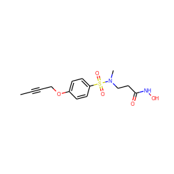 CC#CCOc1ccc(S(=O)(=O)N(C)CCC(=O)NO)cc1 ZINC000003820778