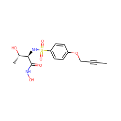 CC#CCOc1ccc(S(=O)(=O)N[C@@H](C(=O)NO)[C@H](C)O)cc1 ZINC000003817108