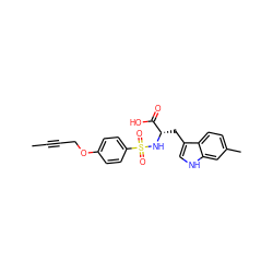 CC#CCOc1ccc(S(=O)(=O)N[C@@H](Cc2c[nH]c3cc(C)ccc23)C(=O)O)cc1 ZINC000038268907