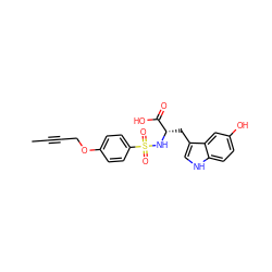 CC#CCOc1ccc(S(=O)(=O)N[C@@H](Cc2c[nH]c3ccc(O)cc23)C(=O)O)cc1 ZINC000035818724