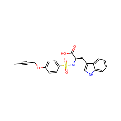 CC#CCOc1ccc(S(=O)(=O)N[C@H](Cc2c[nH]c3ccccc23)C(=O)O)cc1 ZINC000038280031