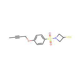 CC#CCOc1ccc(S(=O)(=O)N2CC(S)C2)cc1 ZINC000028820427