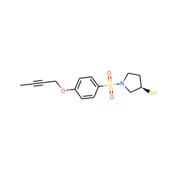 CC#CCOc1ccc(S(=O)(=O)N2CC[C@@H](S)C2)cc1 ZINC000003818633