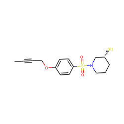 CC#CCOc1ccc(S(=O)(=O)N2CCC[C@@H](S)C2)cc1 ZINC000028820433