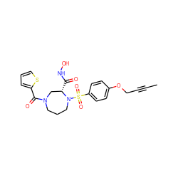 CC#CCOc1ccc(S(=O)(=O)N2CCCN(C(=O)c3cccs3)C[C@@H]2C(=O)NO)cc1 ZINC000028127348