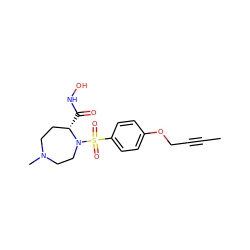 CC#CCOc1ccc(S(=O)(=O)N2CCN(C)CC[C@@H]2C(=O)NO)cc1 ZINC000028334644