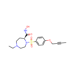 CC#CCOc1ccc(S(=O)(=O)N2CCN(CC)CC[C@H]2C(=O)NO)cc1 ZINC000028334653