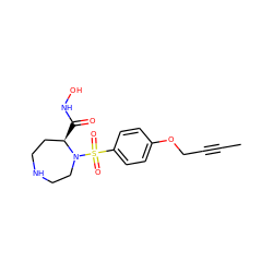 CC#CCOc1ccc(S(=O)(=O)N2CCNCC[C@H]2C(=O)NO)cc1 ZINC000006744954