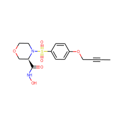 CC#CCOc1ccc(S(=O)(=O)N2CCOC[C@@H]2C(=O)NO)cc1 ZINC000028525996