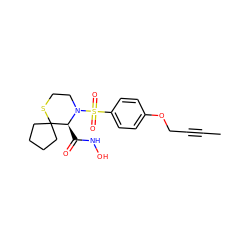 CC#CCOc1ccc(S(=O)(=O)N2CCSC3(CCCC3)[C@@H]2C(=O)NO)cc1 ZINC000028527679