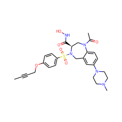 CC#CCOc1ccc(S(=O)(=O)N2Cc3cc(N4CCN(C)CC4)ccc3N(C(C)=O)C[C@@H]2C(=O)NO)cc1 ZINC000028377175