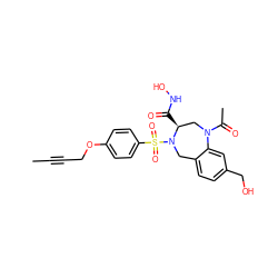 CC#CCOc1ccc(S(=O)(=O)N2Cc3ccc(CO)cc3N(C(C)=O)C[C@@H]2C(=O)NO)cc1 ZINC000028378888