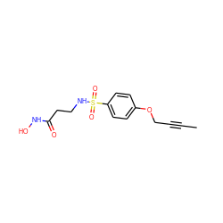 CC#CCOc1ccc(S(=O)(=O)NCCC(=O)NO)cc1 ZINC000013537436